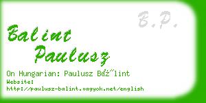 balint paulusz business card